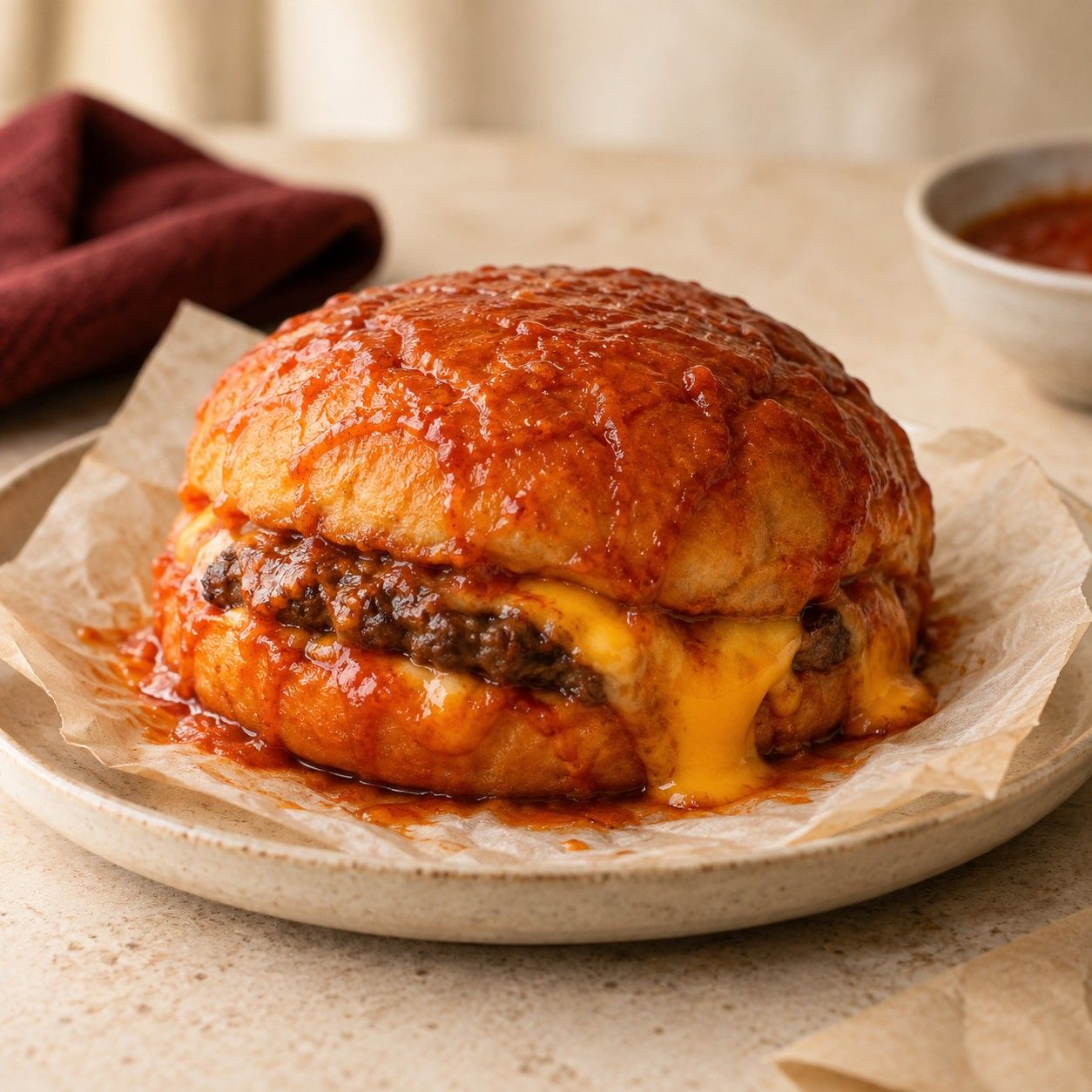 Cheddarlı Islak Hamburger